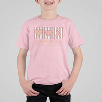 Endometrial Cancer Awareness T Shirt For Kid Hope Faith Cure Peach Ribbon