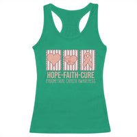 Endometrial Cancer Awareness Racerback Tank Top Hope Faith Cure Peach Ribbon