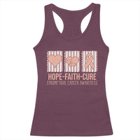 Endometrial Cancer Awareness Racerback Tank Top Hope Faith Cure Peach Ribbon