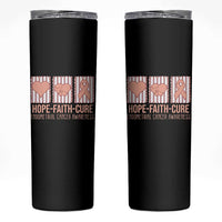 Endometrial Cancer Awareness Skinny Tumbler Hope Faith Cure Peach Ribbon