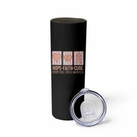 Endometrial Cancer Awareness Skinny Tumbler Hope Faith Cure Peach Ribbon