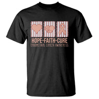 Endometrial Cancer Awareness T Shirt Hope Faith Cure Peach Ribbon