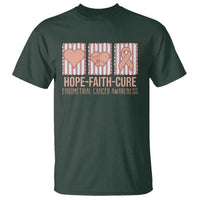 Endometrial Cancer Awareness T Shirt Hope Faith Cure Peach Ribbon