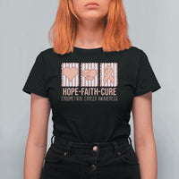 Endometrial Cancer Awareness T Shirt For Women Hope Faith Cure Peach Ribbon