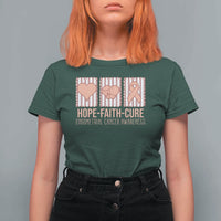 Endometrial Cancer Awareness T Shirt For Women Hope Faith Cure Peach Ribbon