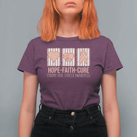 Endometrial Cancer Awareness T Shirt For Women Hope Faith Cure Peach Ribbon