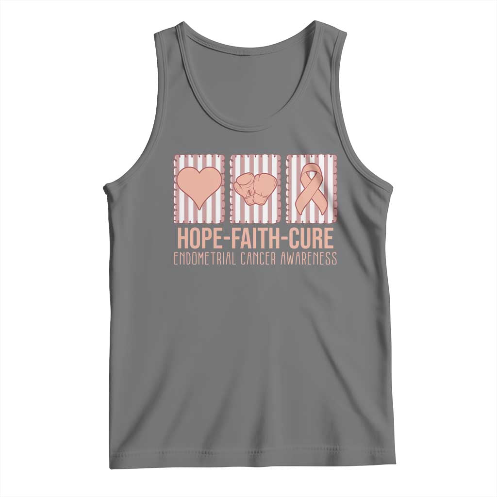 Endometrial Cancer Awareness Tank Top Hope Faith Cure Peach Ribbon