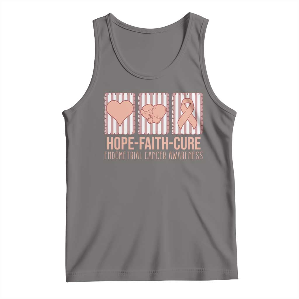 Endometrial Cancer Awareness Tank Top Hope Faith Cure Peach Ribbon