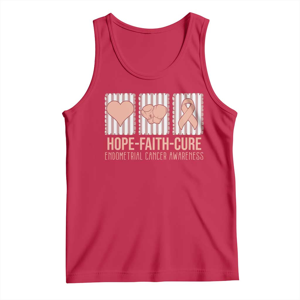 Endometrial Cancer Awareness Tank Top Hope Faith Cure Peach Ribbon