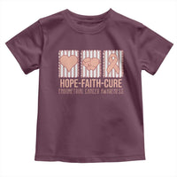 Endometrial Cancer Awareness Toddler T Shirt Hope Faith Cure Peach Ribbon
