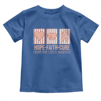 Endometrial Cancer Awareness Toddler T Shirt Hope Faith Cure Peach Ribbon