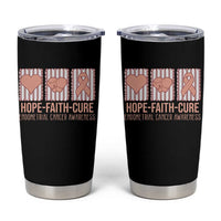 Endometrial Cancer Awareness Tumbler Cup Hope Faith Cure Peach Ribbon