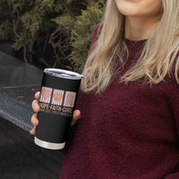 Endometrial Cancer Awareness Tumbler Cup Hope Faith Cure Peach Ribbon