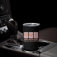 Endometrial Cancer Awareness Tumbler Cup Hope Faith Cure Peach Ribbon