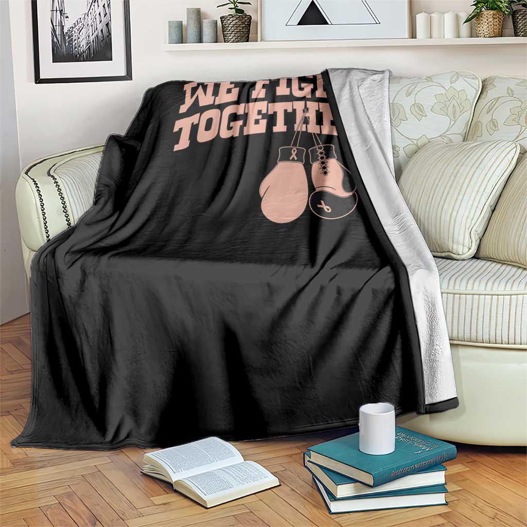 Endometrial Cancer Warrior Throw Blanket We Fight Together Boxing Gift