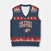 Endometrial Cancer Warrior V-Neck Knit Sweater Vest We Fight Together Boxing Gift