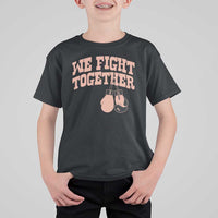 Endometrial Cancer Warrior T Shirt For Kid We Fight Together Boxing Gift