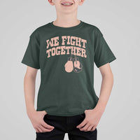 Endometrial Cancer Warrior T Shirt For Kid We Fight Together Boxing Gift