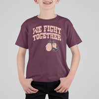 Endometrial Cancer Warrior T Shirt For Kid We Fight Together Boxing Gift