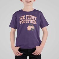 Endometrial Cancer Warrior T Shirt For Kid We Fight Together Boxing Gift