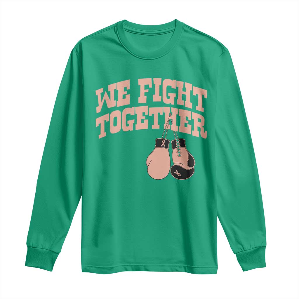 Endometrial Cancer Warrior Long Sleeve Shirt We Fight Together Boxing Gift