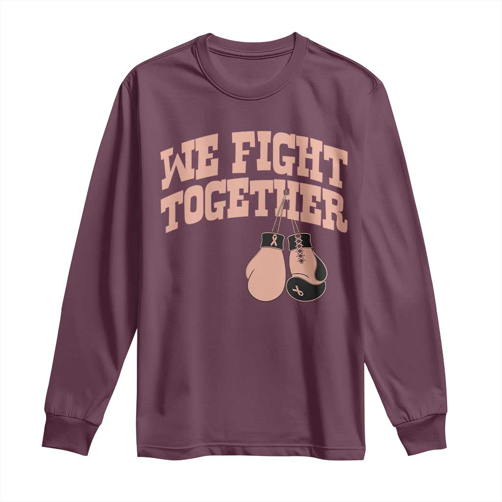 Endometrial Cancer Warrior Long Sleeve Shirt We Fight Together Boxing Gift
