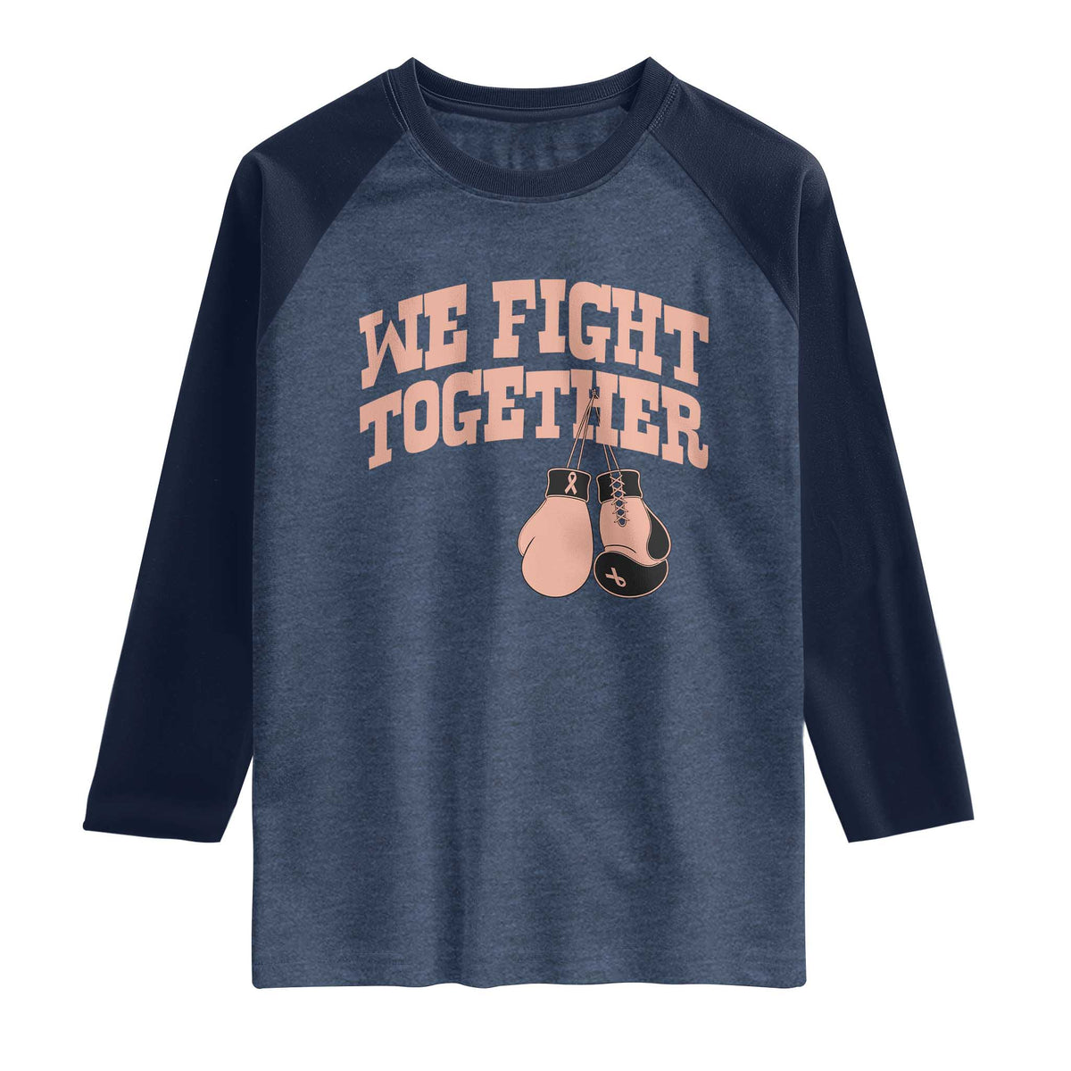 Endometrial Cancer Warrior Raglan Shirt We Fight Together Boxing Gift