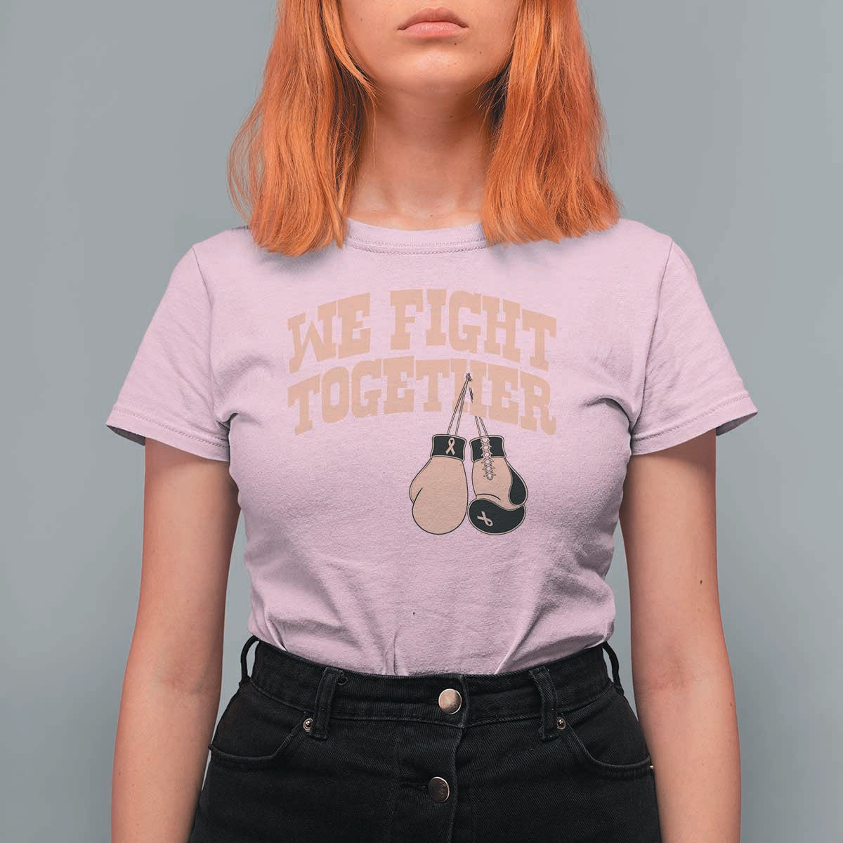 Endometrial Cancer Warrior T Shirt For Women We Fight Together Boxing Gift