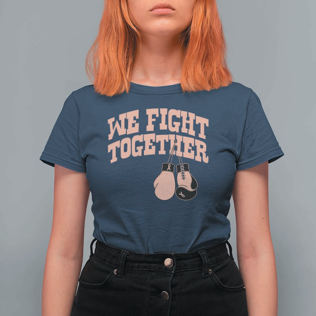 Endometrial Cancer Warrior T Shirt For Women We Fight Together Boxing Gift