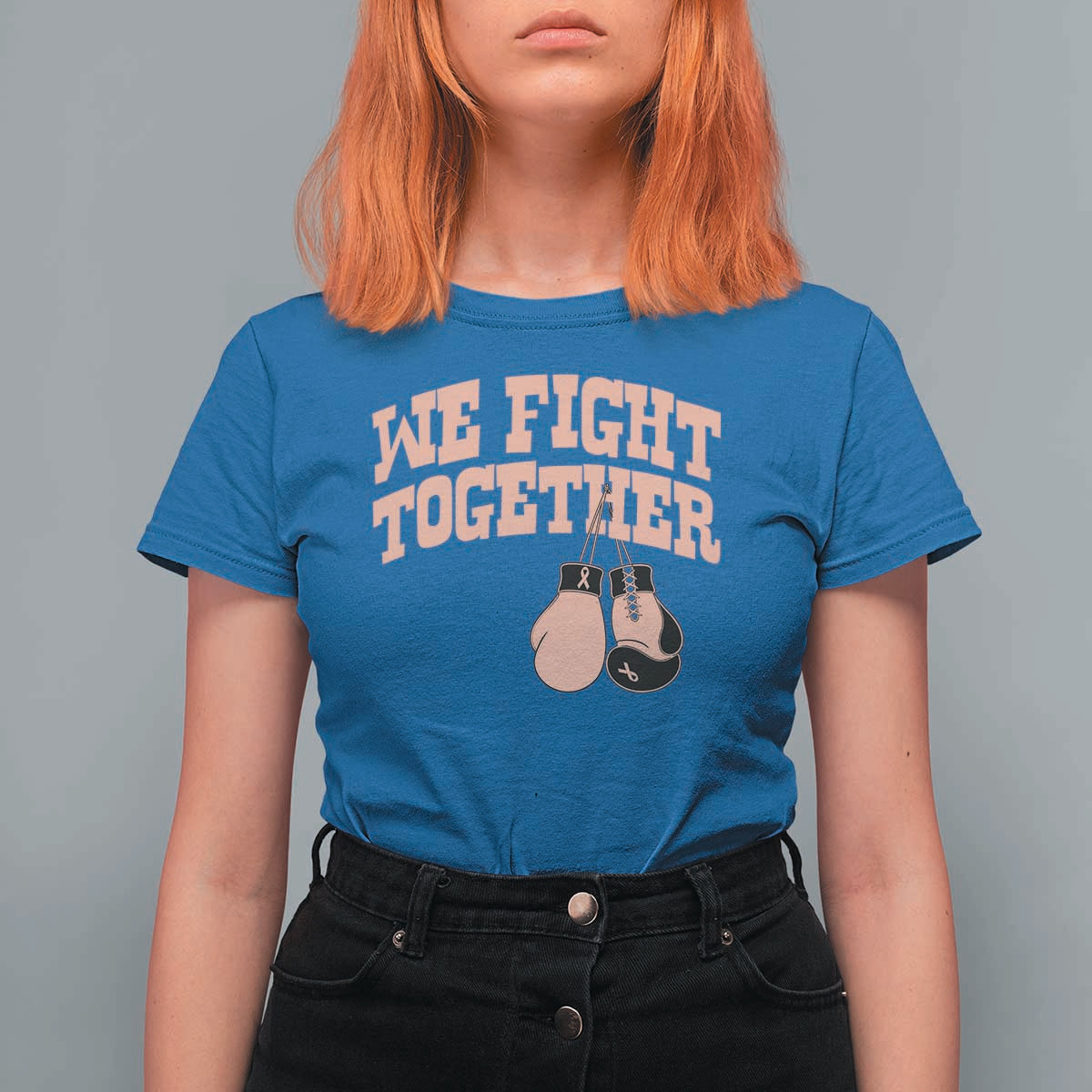 Endometrial Cancer Warrior T Shirt For Women We Fight Together Boxing Gift