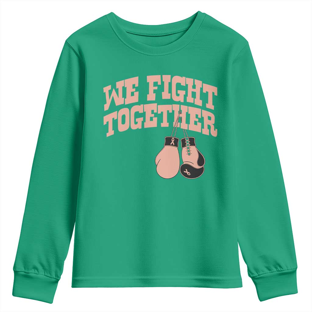 Endometrial Cancer Warrior Youth Sweatshirt We Fight Together Boxing Gift