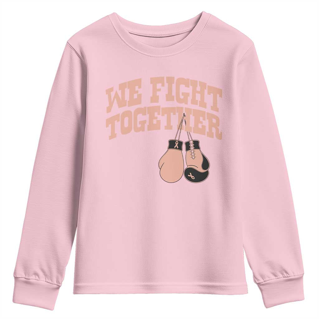 Endometrial Cancer Warrior Youth Sweatshirt We Fight Together Boxing Gift