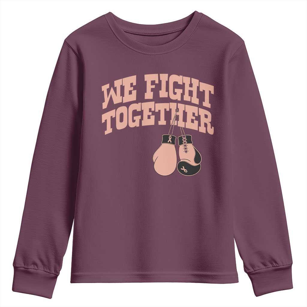 Endometrial Cancer Warrior Youth Sweatshirt We Fight Together Boxing Gift