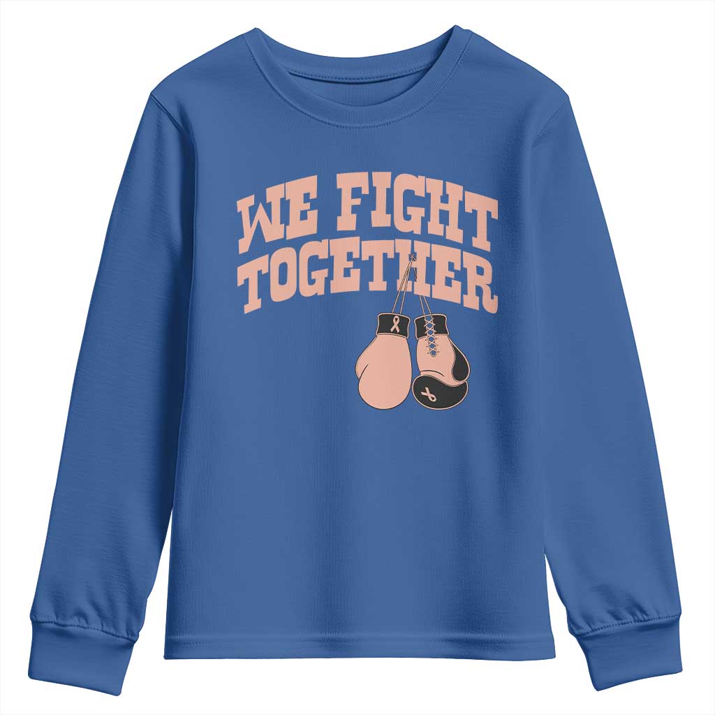 Endometrial Cancer Warrior Youth Sweatshirt We Fight Together Boxing Gift