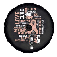 Endometrial Cancer Awareness Spare Tire Cover Warrior Survivor Peach Ribbon