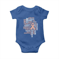 Endometrial Cancer Awareness Baby Onesie Warrior Survivor Peach Ribbon