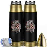 Endometrial Cancer Awareness Bullet Tumbler Warrior Survivor Peach Ribbon