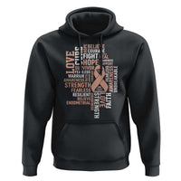 Endometrial Cancer Awareness Hoodie Warrior Survivor Peach Ribbon