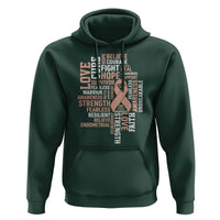Endometrial Cancer Awareness Hoodie Warrior Survivor Peach Ribbon