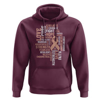 Endometrial Cancer Awareness Hoodie Warrior Survivor Peach Ribbon