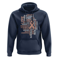Endometrial Cancer Awareness Hoodie Warrior Survivor Peach Ribbon