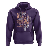 Endometrial Cancer Awareness Hoodie Warrior Survivor Peach Ribbon