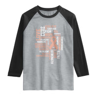 Endometrial Cancer Awareness Raglan Shirt Warrior Survivor Peach Ribbon
