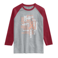 Endometrial Cancer Awareness Raglan Shirt Warrior Survivor Peach Ribbon