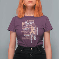 Endometrial Cancer Awareness T Shirt For Women Warrior Survivor Peach Ribbon