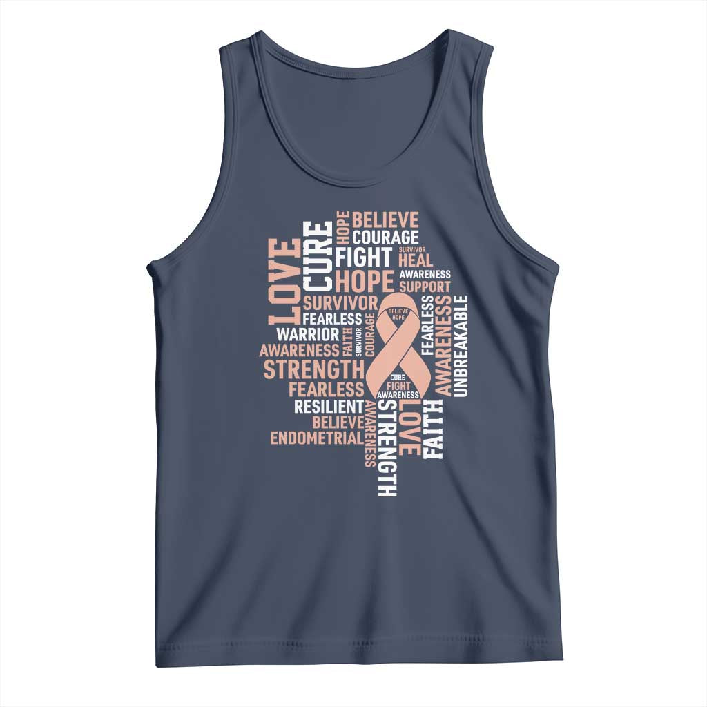 Endometrial Cancer Awareness Tank Top Warrior Survivor Peach Ribbon