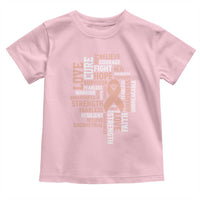 Endometrial Cancer Awareness Toddler T Shirt Warrior Survivor Peach Ribbon