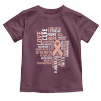 Endometrial Cancer Awareness Toddler T Shirt Warrior Survivor Peach Ribbon