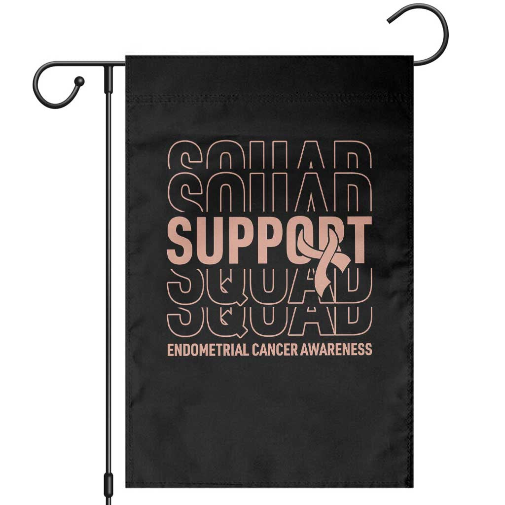 Endometrial Cancer Awareness Garden Flag Support Squad Ribbon Warrior