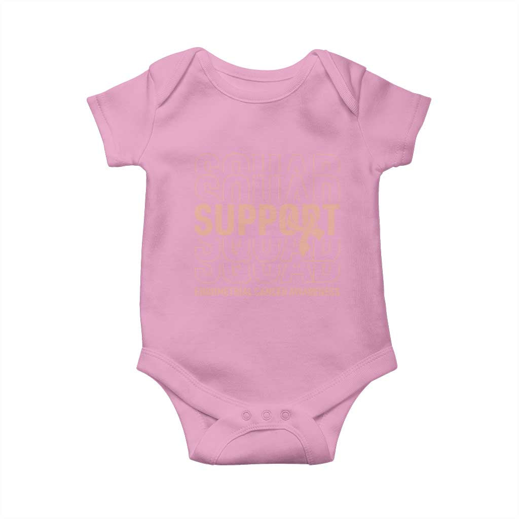 Endometrial Cancer Awareness Baby Onesie Support Squad Ribbon Warrior